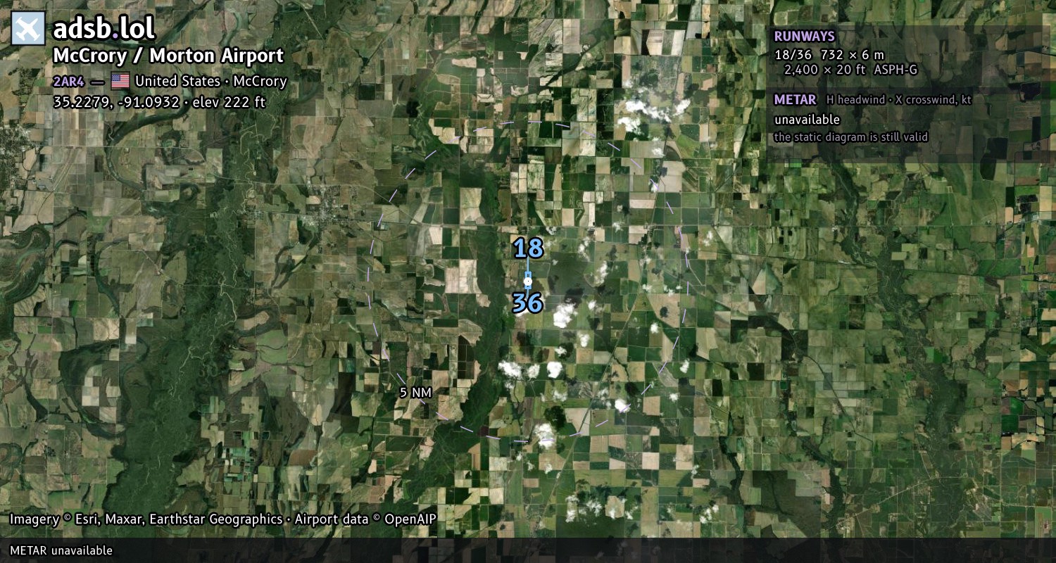Satellite map with the runway layout of McCrory / Morton Airport (2AR4)