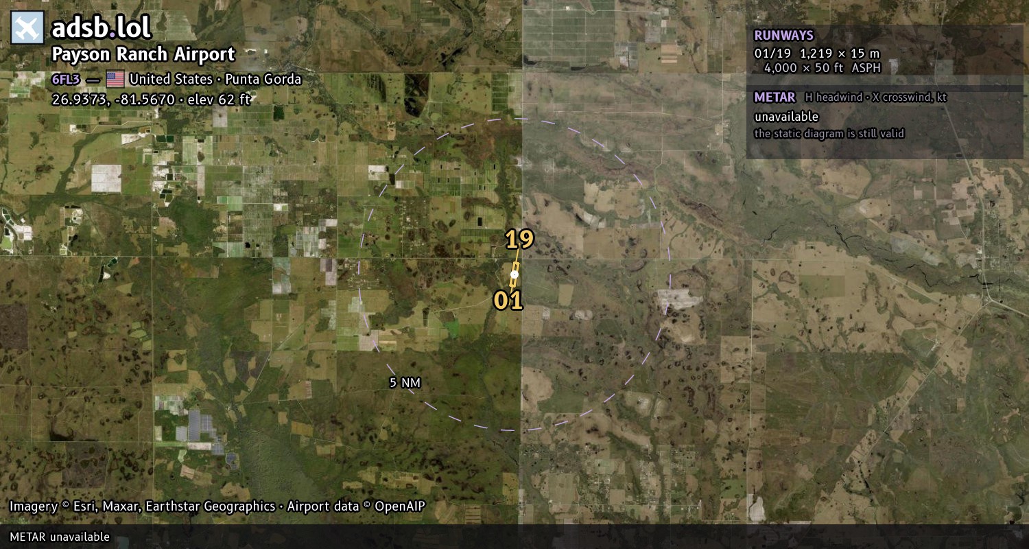Satellite map with the runway layout of Payson Ranch Airport (6FL3)