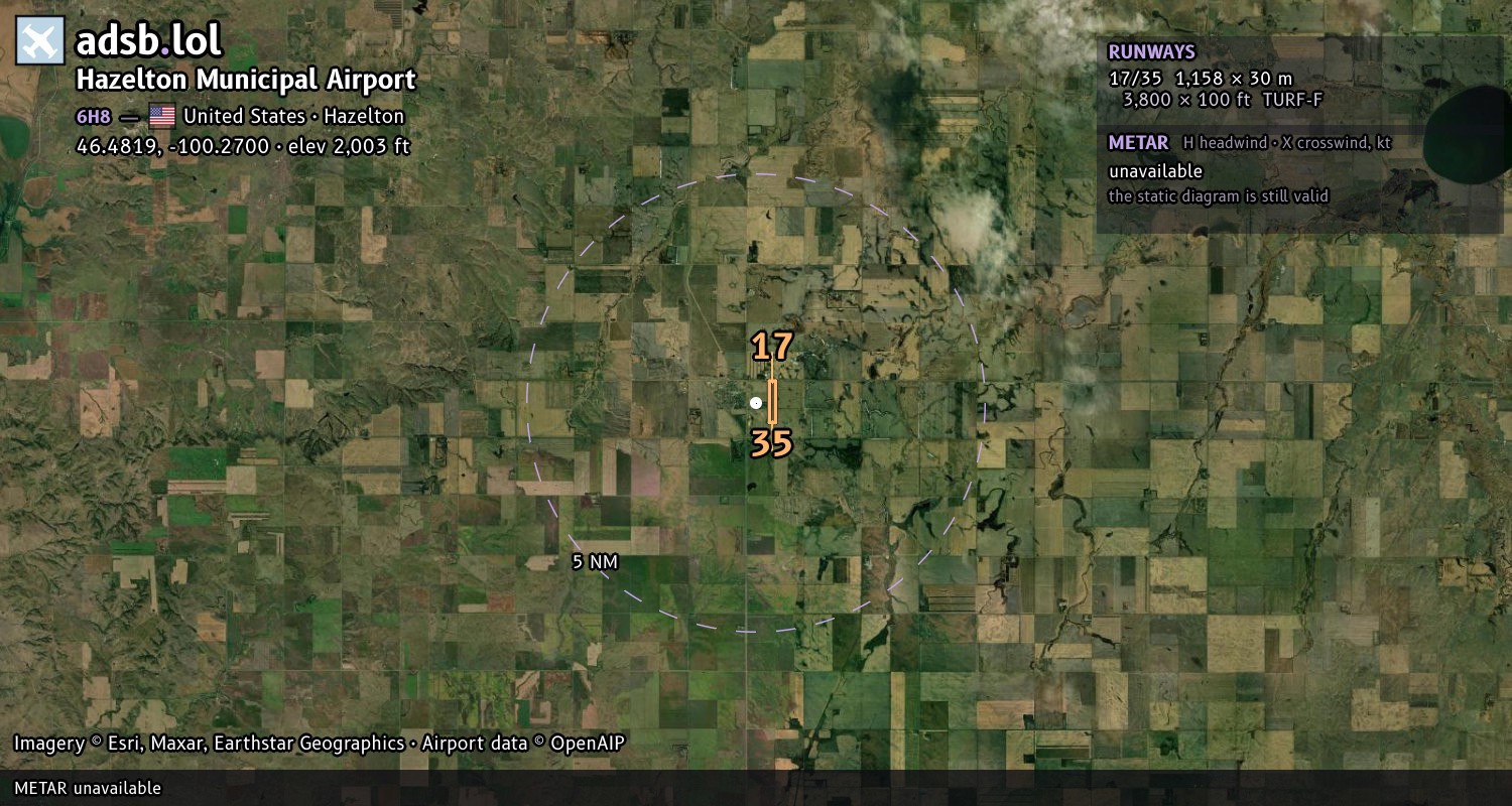Satellite map with the runway layout of Hazelton Municipal Airport (6H8)