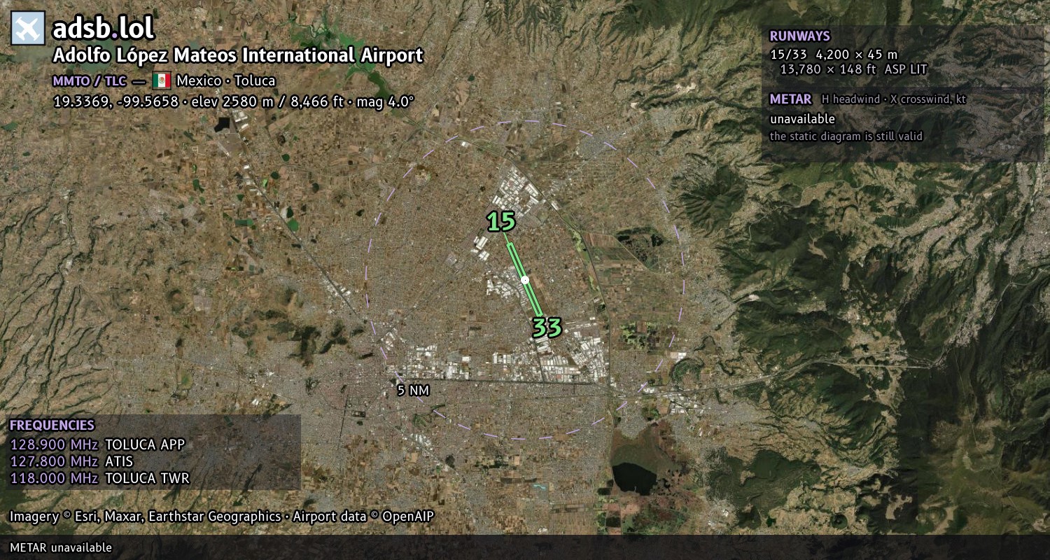 Satellite map with the runway layout of Adolfo López Mateos International Airport (MMTO)