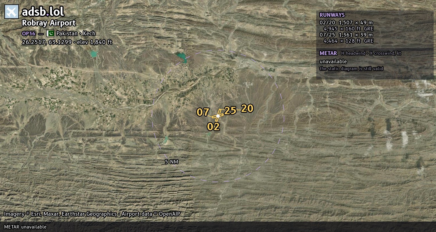 Satellite map with the runway layout of Robray Airport (OP36)