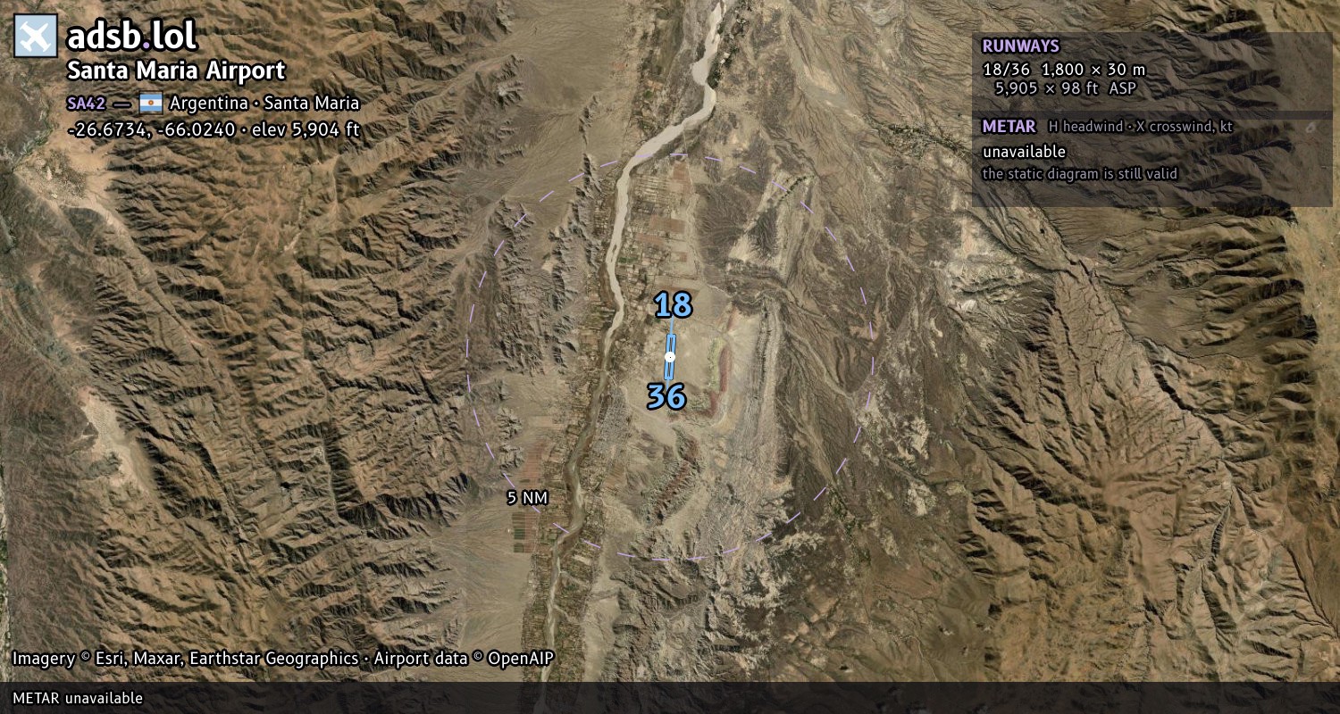 Satellite map with the runway layout of Santa Maria Airport (SA42)